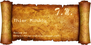 Thier Mihály névjegykártya