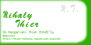 mihaly thier business card